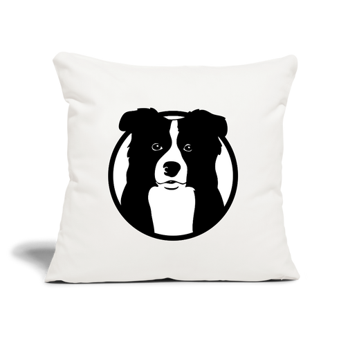 Border Collie-Throw Pillow Cover 18” x 18” - natural white